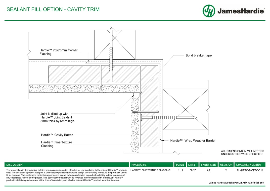 AU-HFTC-T-CFFC-011 - SEALANT FILL OPTION - CAVITY TRIM