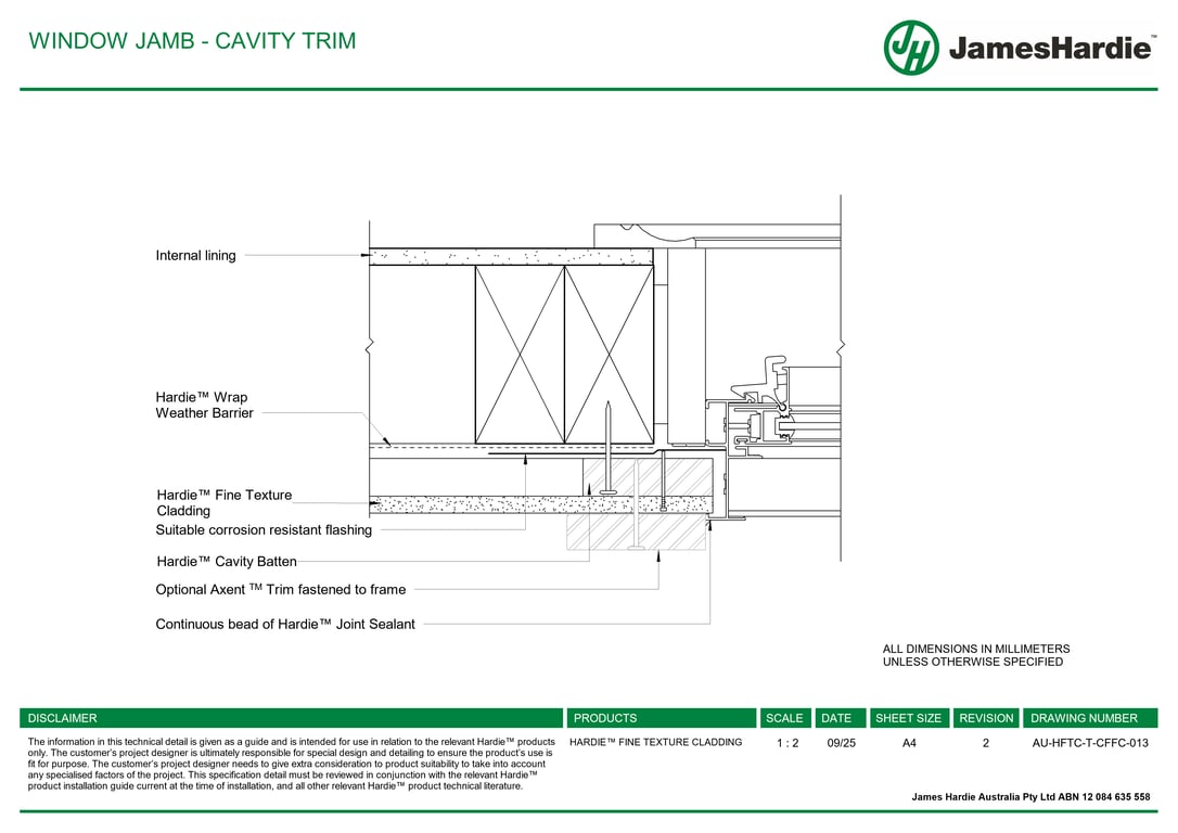 AU-HFTC-T-CFFC-013 - WINDOW JAMB - CAVITY TRIM