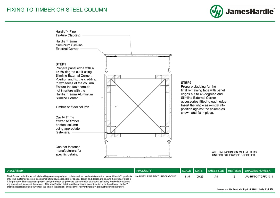 Navigate to AU-HFTC-T-CFFC-014 - FIXING TO TIMBER OR STEEL COLUMN