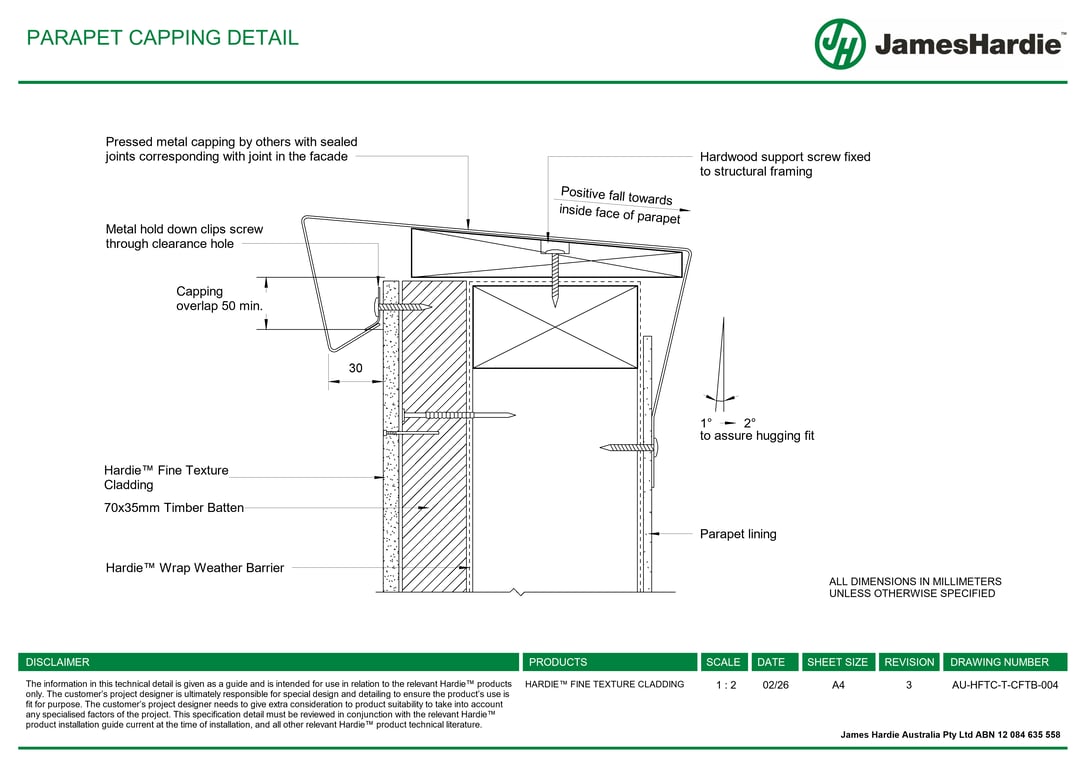 Navigate to AU-HFTC-T-CFTB-004 - PARAPET CAPPING DETAIL