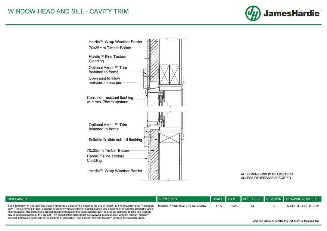 Navigate to AU-HFTC-T-CFTB-012 - WINDOW HEAD AND SILL - CAVITY TRIM