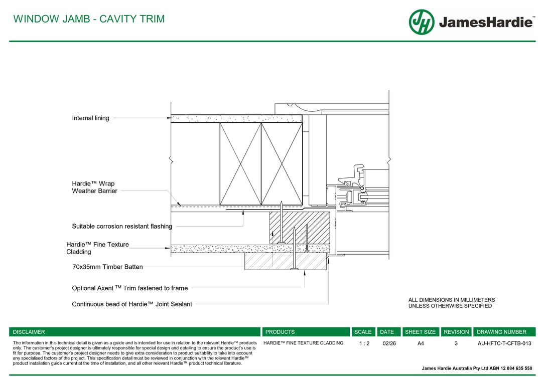 Navigate to AU-HFTC-T-CFTB-013 - WINDOW JAMB - CAVITY TRIM