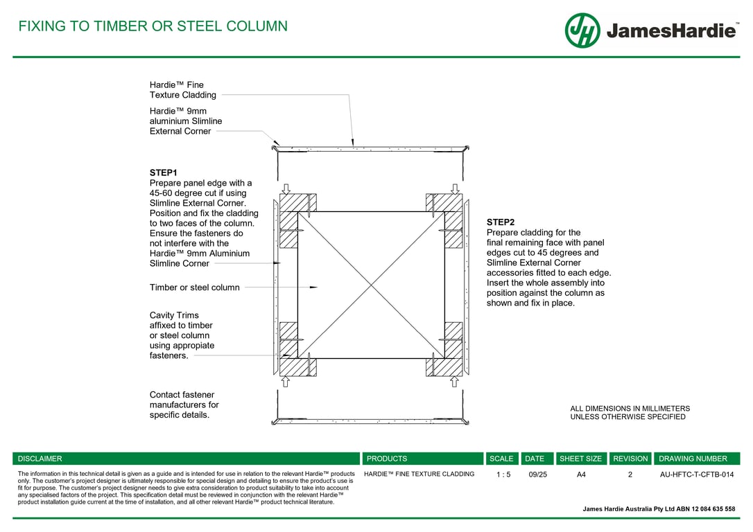 Navigate to AU-HFTC-T-CFTB-014 - FIXING TO TIMBER OR STEEL COLUMN