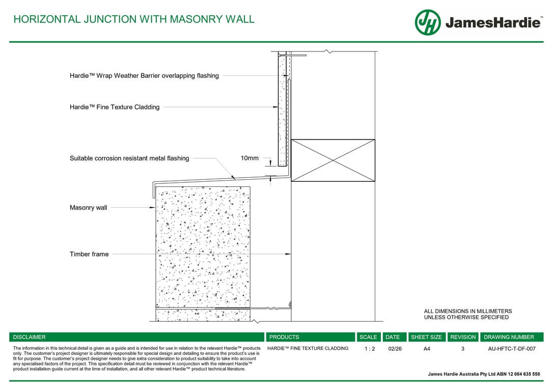 Navigate to AU-HFTC-T-DF-007 - HORIZONTAL JUNCTION WITH MASONRY WALL