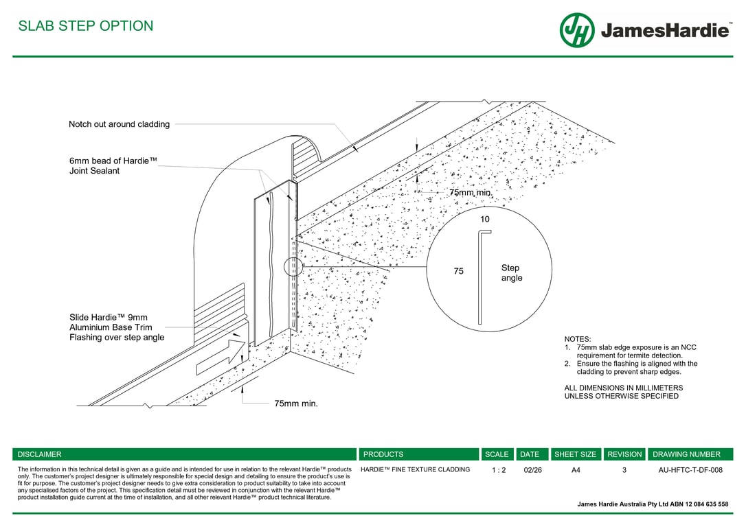 Navigate to AU-HFTC-T-DF-008 - SLAB STEP OPTION