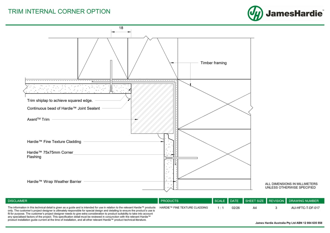 Navigate to AU-HFTC-T-DF-017 - TRIM INTERNAL CORNER OPTION