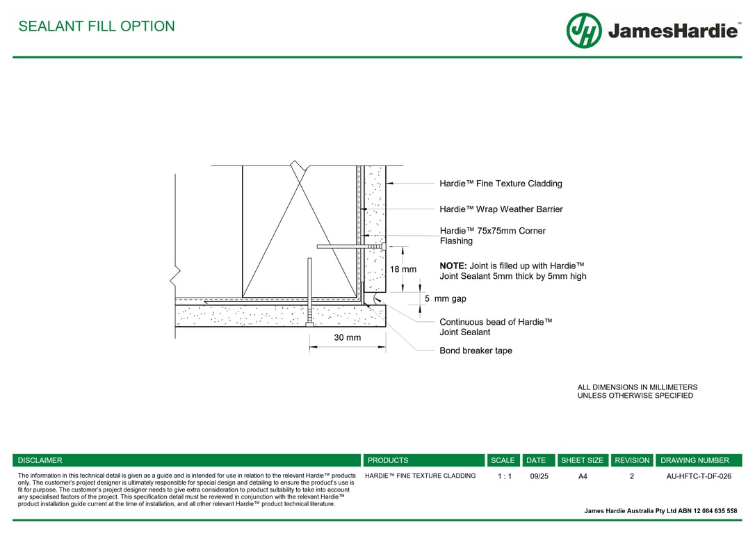 Navigate to AU-HFTC-T-DF-026 - SEALANT FILL OPTION