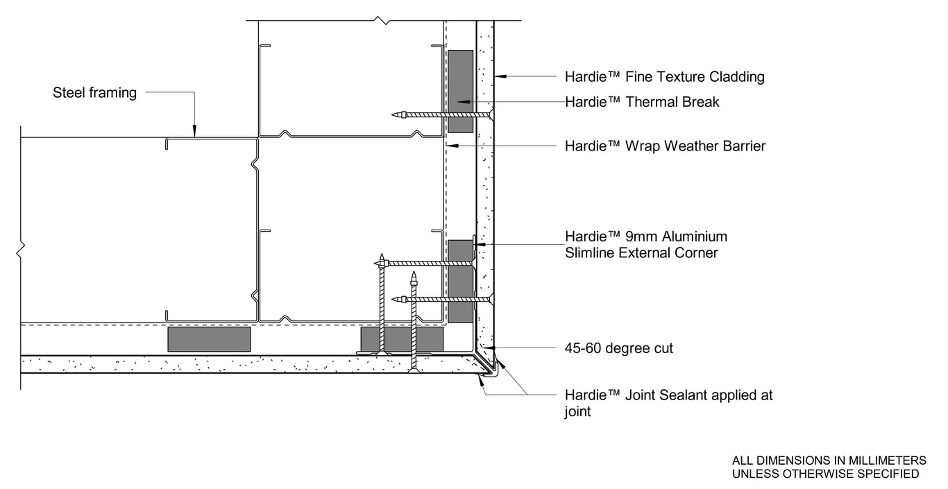 Navigate to HFTC Steel DF Slimline External Corner Option