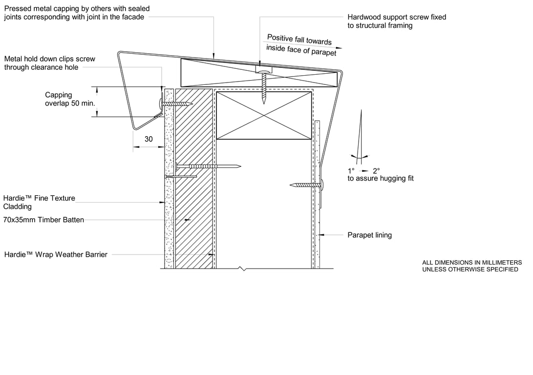 Navigate to HFTC Timber CFTB Parapet Capping Detail