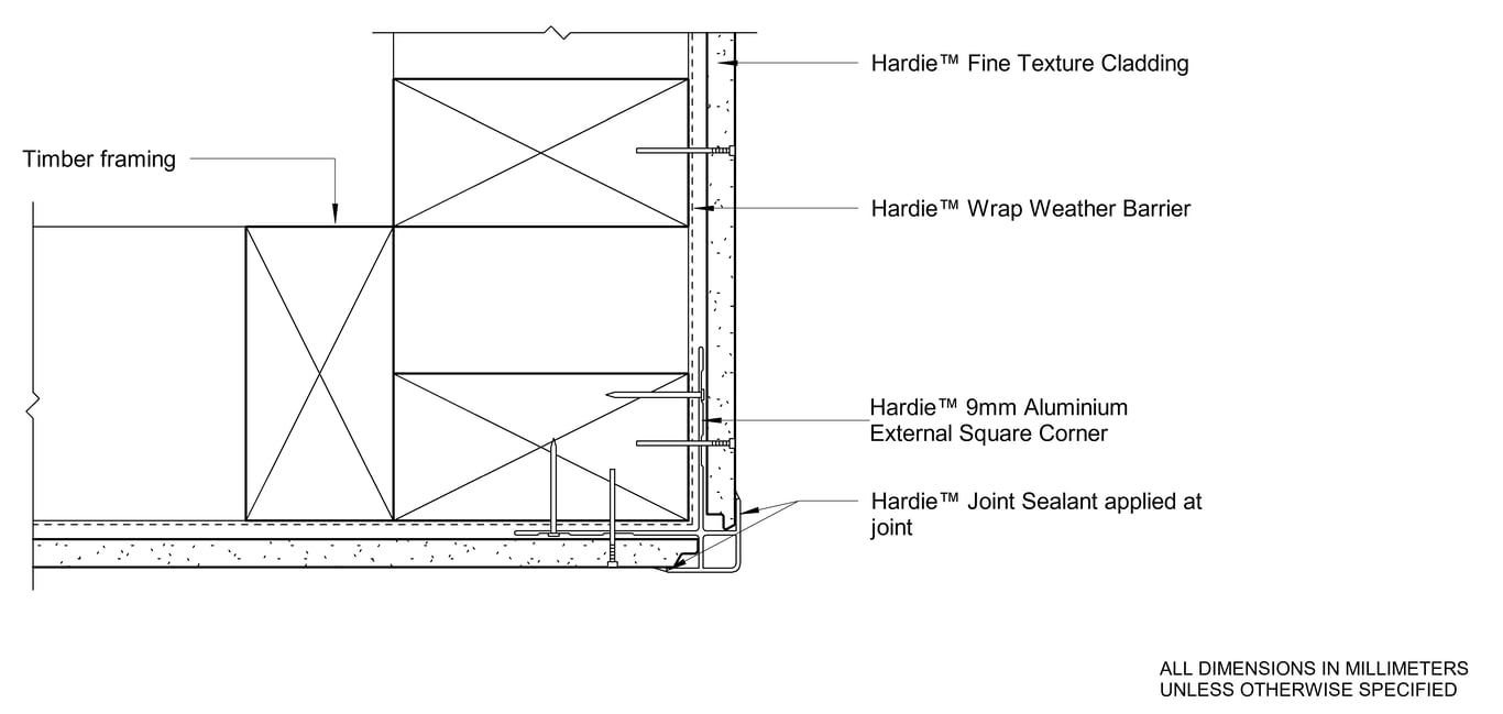 Navigate to HFTC Timber DF Aluminium Box External Corner Option