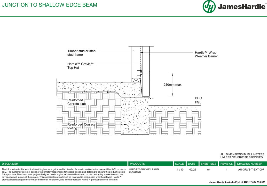 Image of AU-GRVS-T-EXT-007 - JUNCTION TO SHALLOW EDGE BEAM