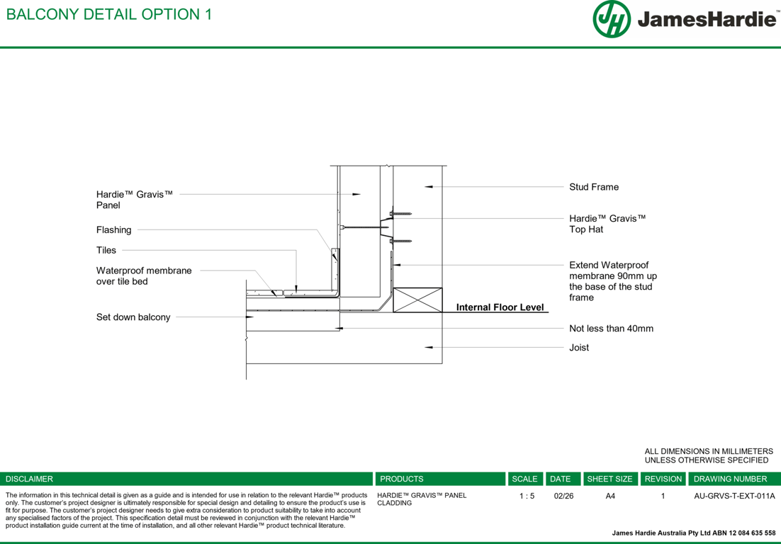 Image of AU-GRVS-T-EXT-011A - BALCONY DETAIL OPTION 1