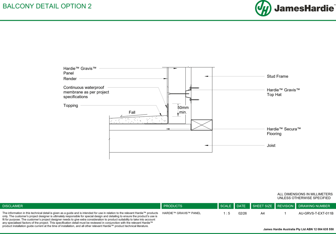Image of AU-GRVS-T-EXT-011B - BALCONY DETAIL OPTION 2
