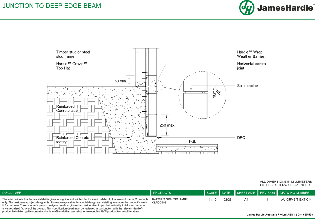 Image of AU-GRVS-T-EXT-014 - JUNCTION TO DEEP EDGE BEAM