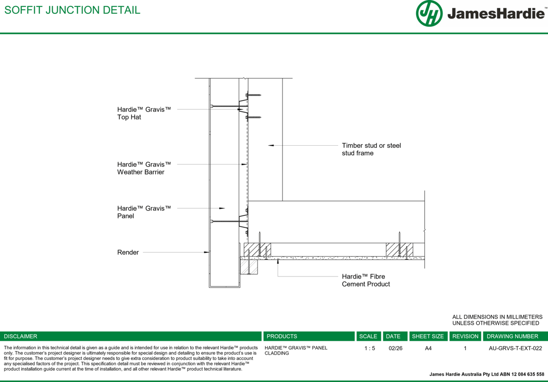 Image of AU-GRVS-T-EXT-022 - SOFFIT JUNCTION DETAIL