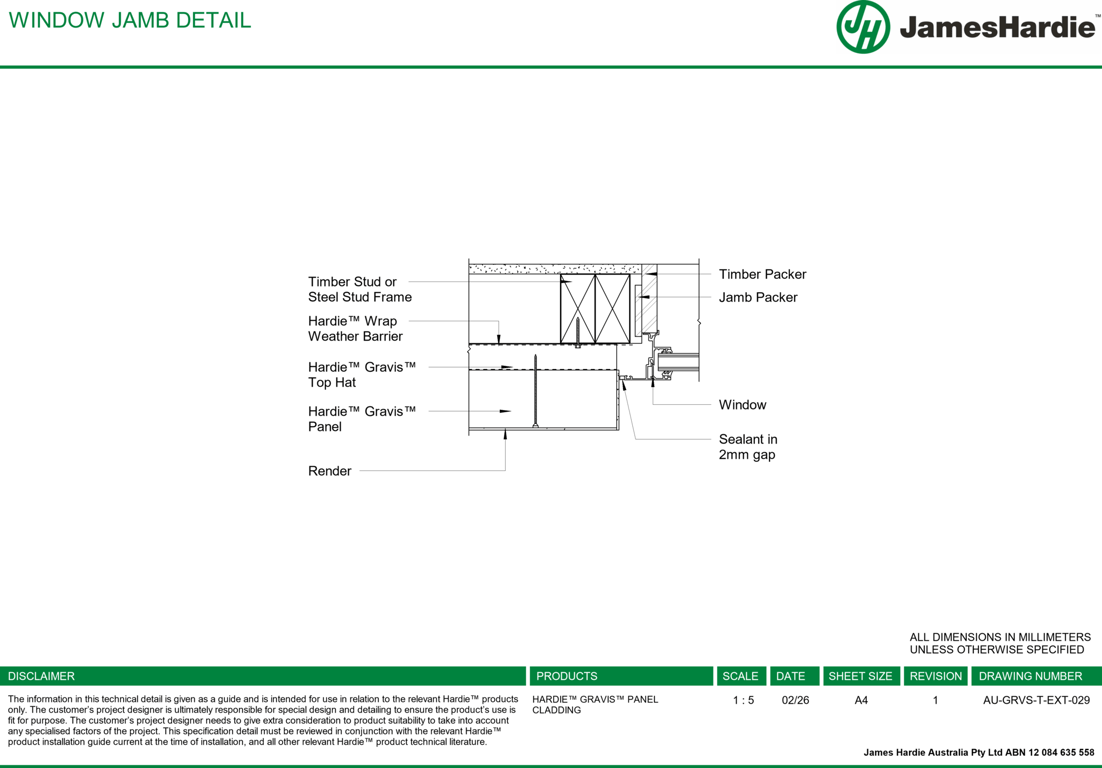 Image of AU-GRVS-T-EXT-029 - WINDOW JAMB DETAIL