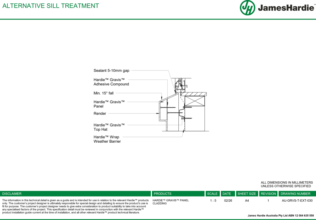 Image of AU-GRVS-T-EXT-030 - ALTERNATIVE SILL TREATMENT