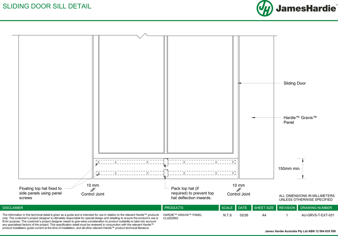 Image of AU-GRVS-T-EXT-031 - SLIDING DOOR SILL DETAIL