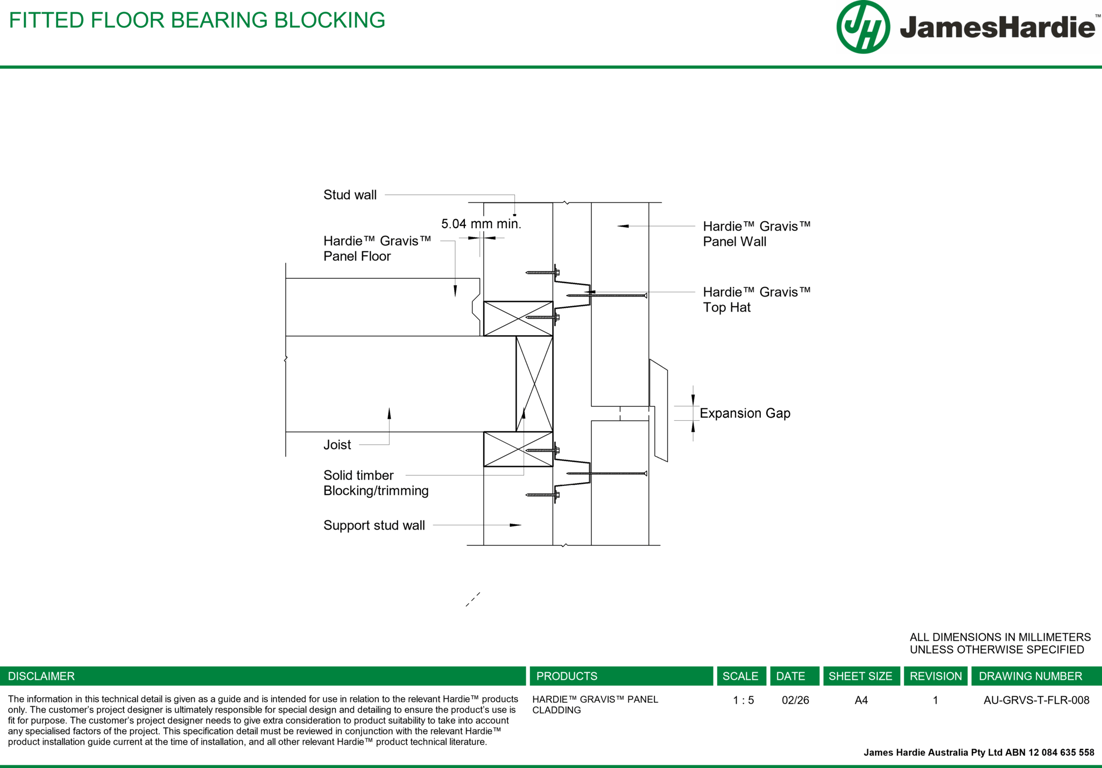 Navigate to AU-GRVS-T-FLR-008 - FITTED FLOOR BEARING BLOCKING