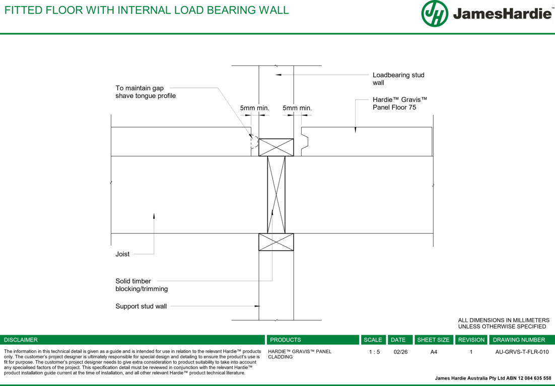 Navigate to AU-GRVS-T-FLR-010 - FITTED FLOOR WITH INTERNAL LOAD BEARING WALL