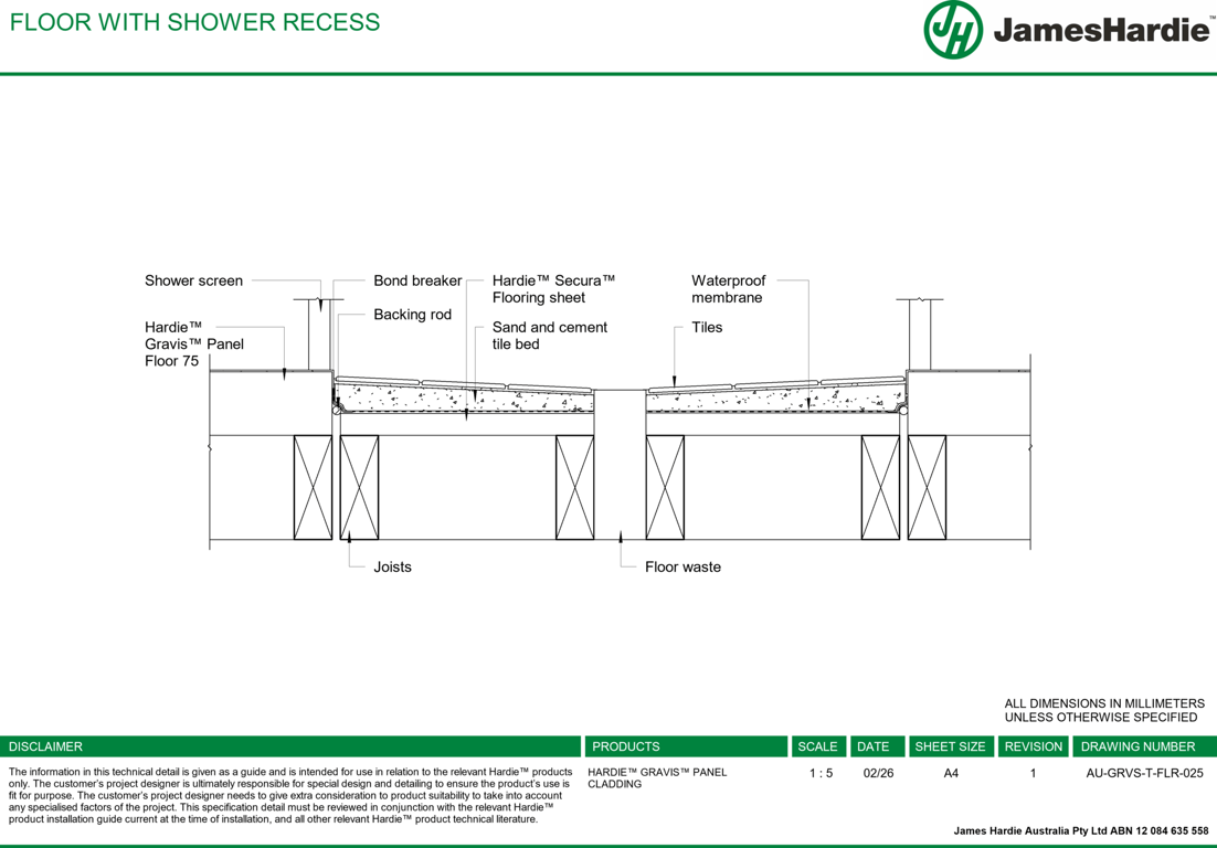 Navigate to AU-GRVS-T-FLR-025 - FLOOR WITH SHOWER RECESS