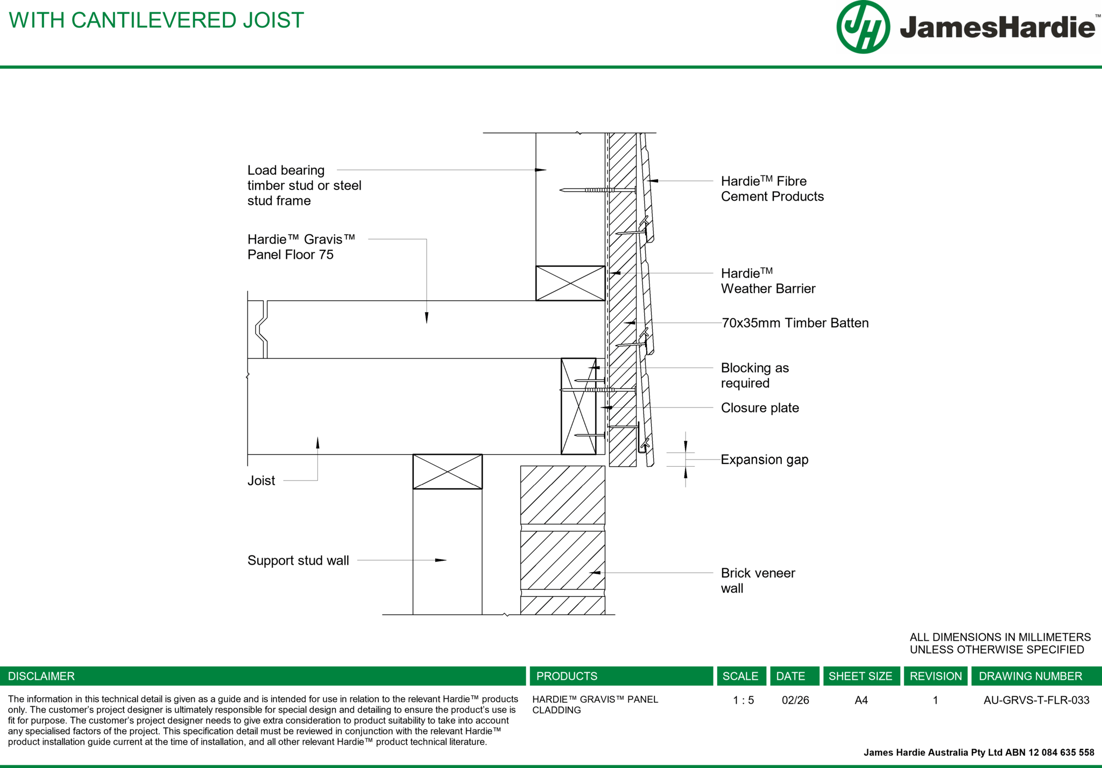 Navigate to AU-GRVS-T-FLR-033 - WITH CANTILEVERED JOIST