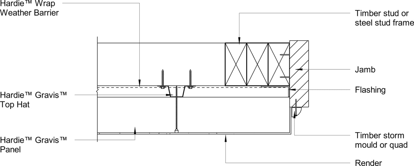 Navigate to GRVS EXT WALL Garage Door Jamb Detail Opt 1