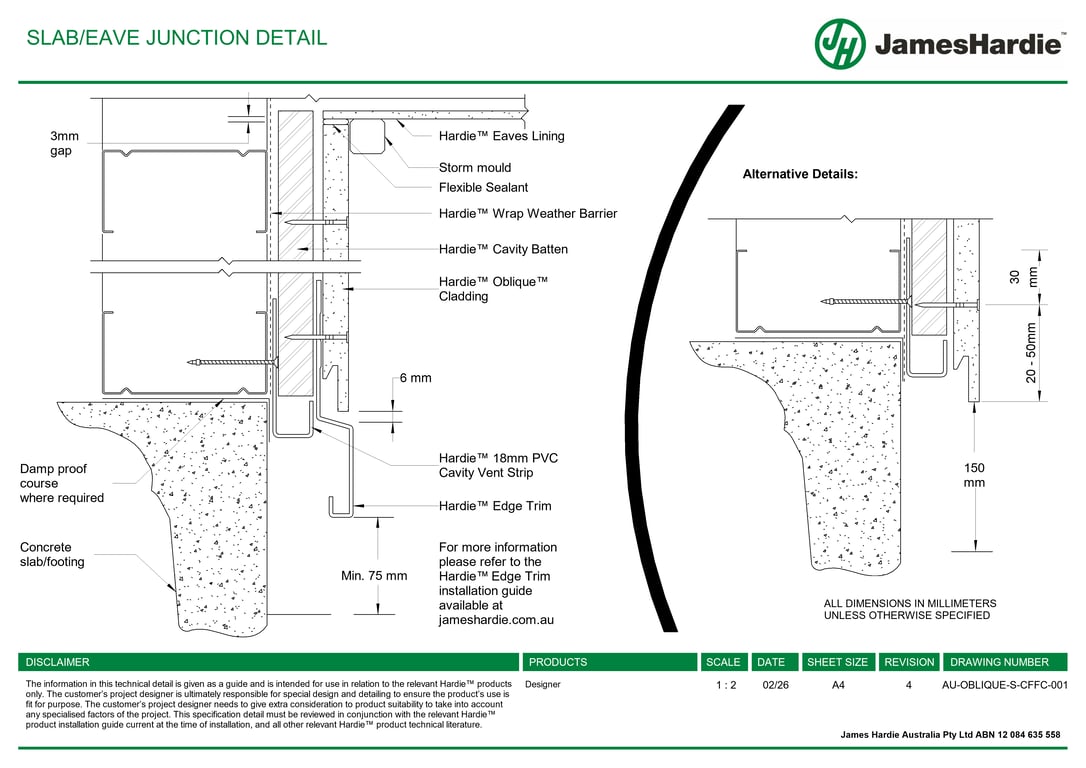 Navigate to AU-OBLIQUE-S-CFFC-001 - SLAB-EAVE JUNCTION DETAIL
