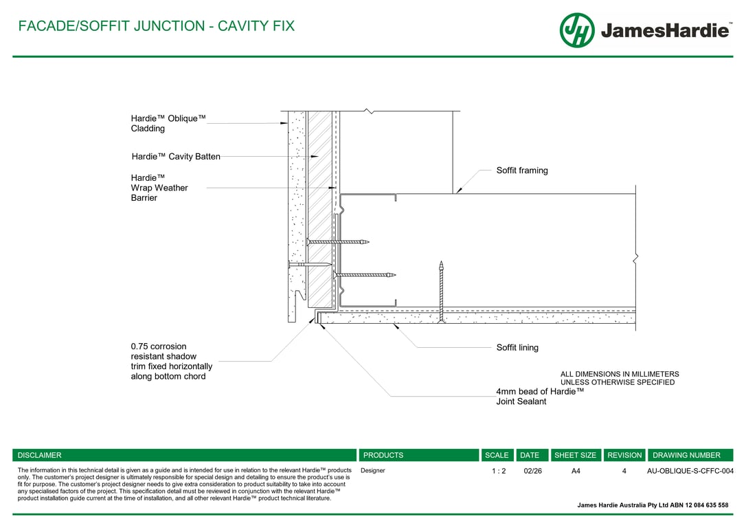 Navigate to AU-OBLIQUE-S-CFFC-004 - FACADE-SOFFIT JUNCTION - CAVITY FIX