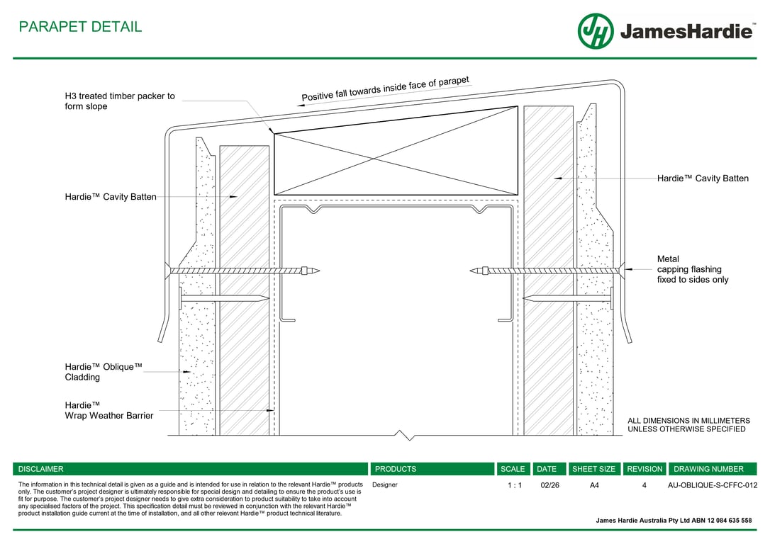 Navigate to AU-OBLIQUE-S-CFFC-012 - PARAPET DETAIL