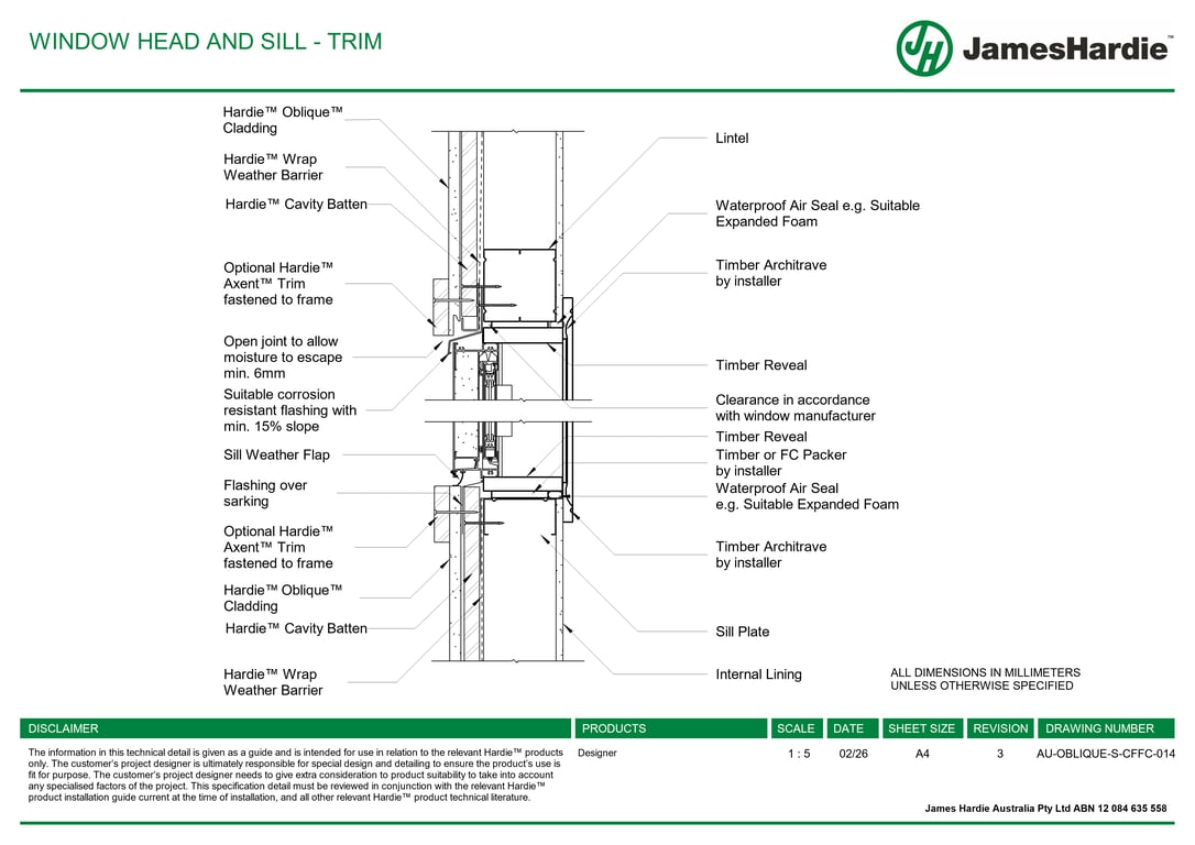 Navigate to AU-OBLIQUE-S-CFFC-014 - WINDOW HEAD AND SILL - TRIM