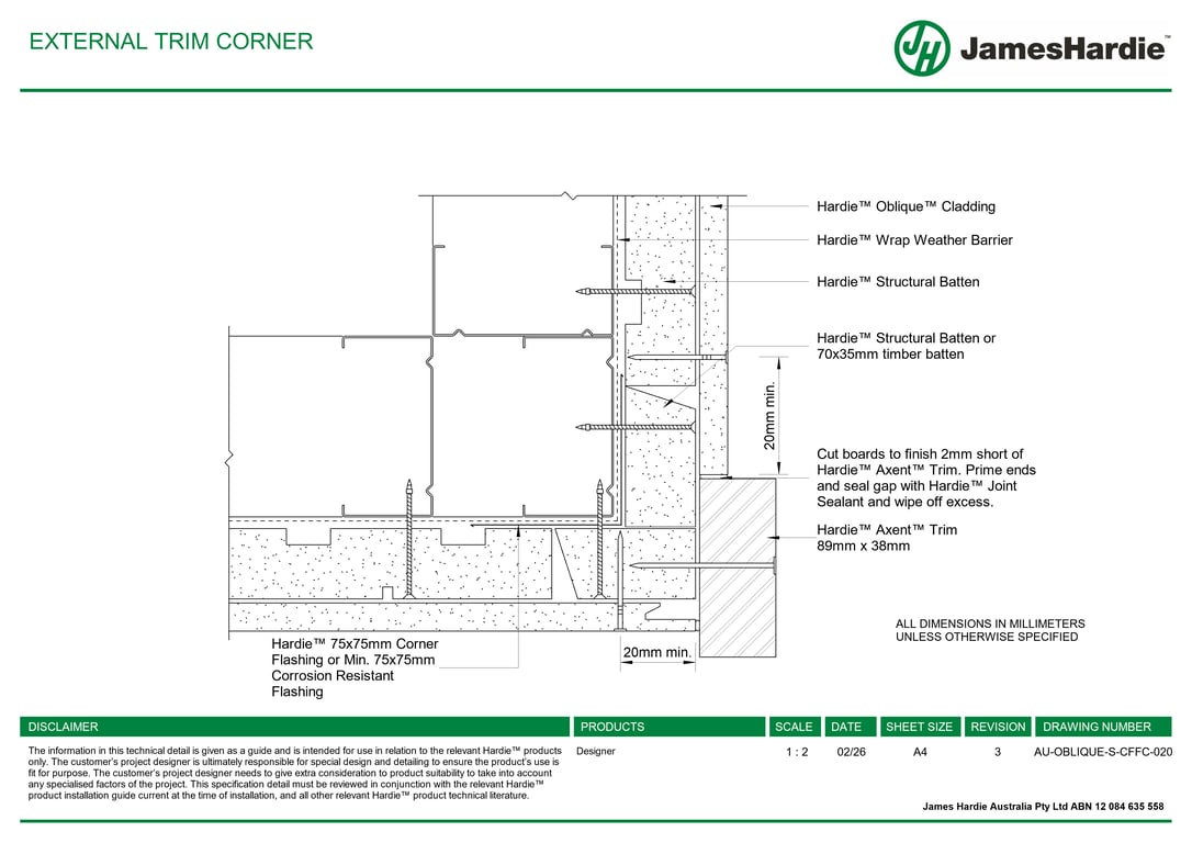 Navigate to AU-OBLIQUE-S-CFFC-020 - EXTERNAL TRIM CORNER