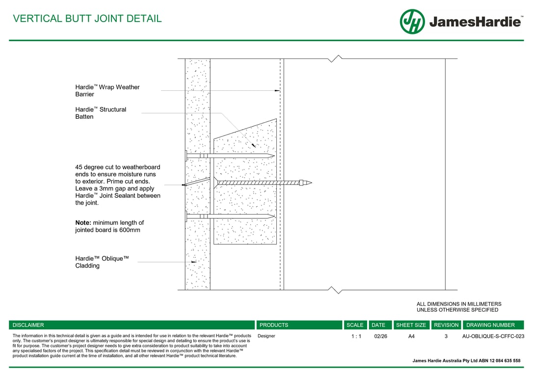 Navigate to AU-OBLIQUE-S-CFFC-023 - VERTICAL BUTT JOINT DETAIL