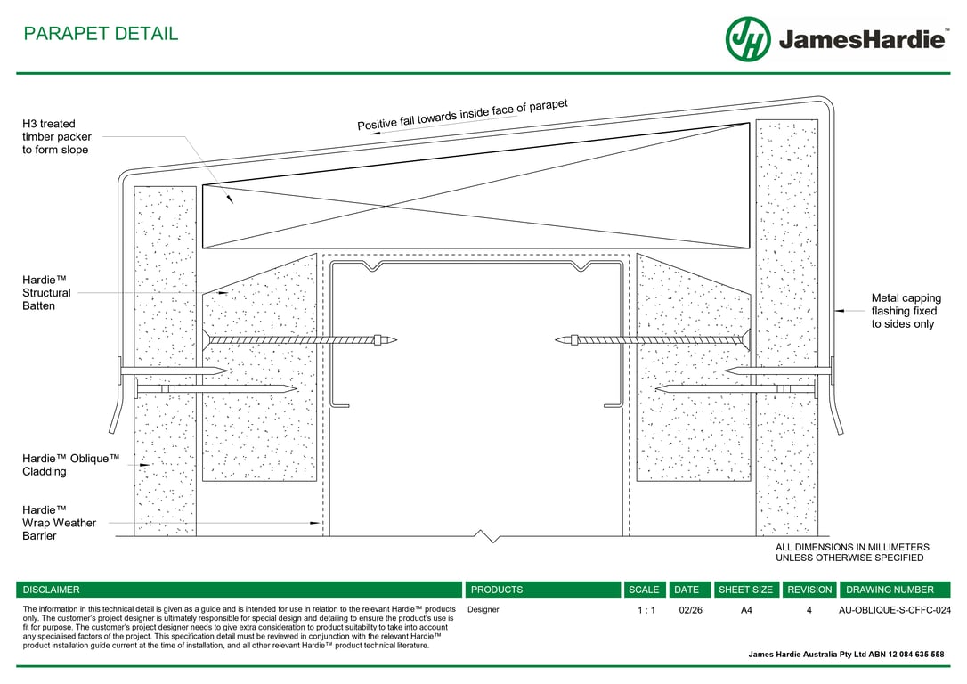 Navigate to AU-OBLIQUE-S-CFFC-024 - PARAPET DETAIL