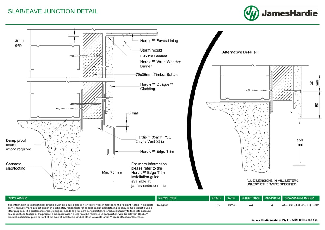 Navigate to AU-OBLIQUE-S-CFTB-001 - SLAB-EAVE JUNCTION DETAIL