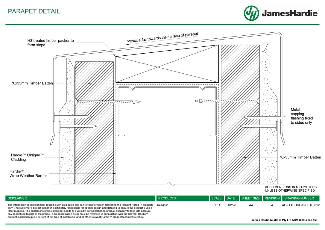 Navigate to AU-OBLIQUE-S-CFTB-012 - PARAPET DETAIL