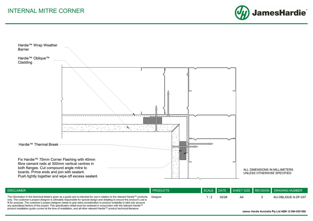 Navigate to AU-OBLIQUE-S-DF-037 - INTERNAL MITRE CORNER