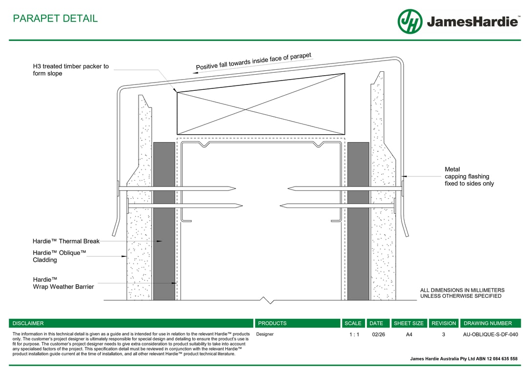 Navigate to AU-OBLIQUE-S-DF-040 - PARAPET DETAIL