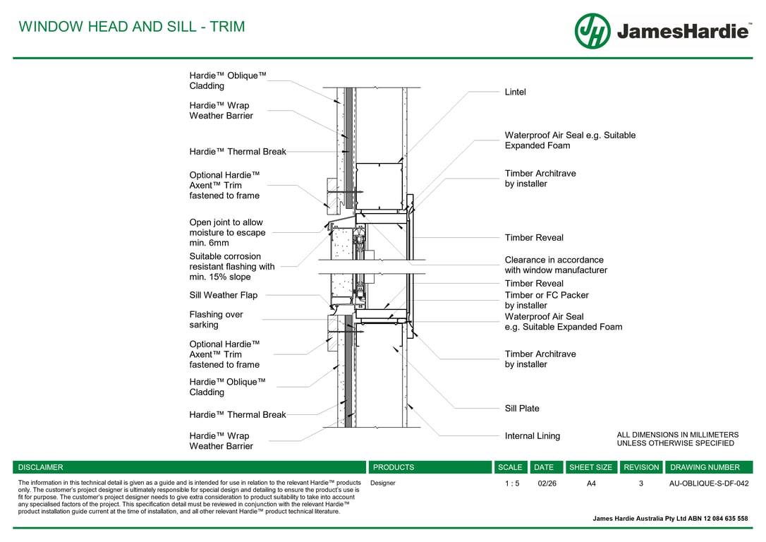 Navigate to AU-OBLIQUE-S-DF-042 - WINDOW HEAD AND SILL - TRIM