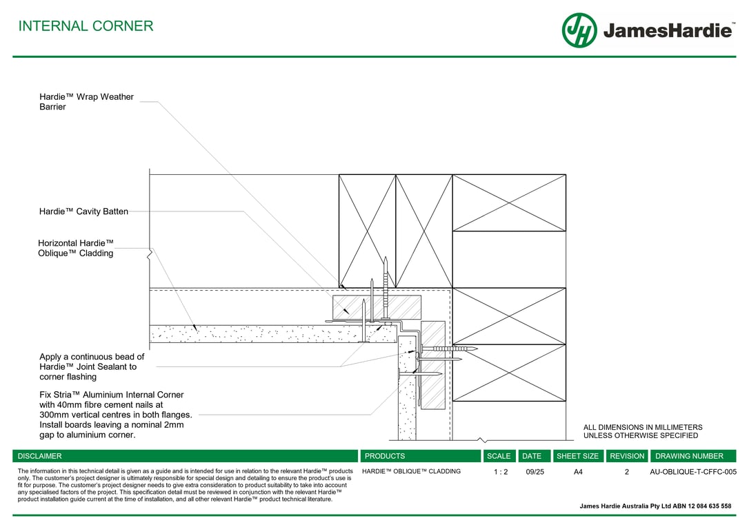 AU-OBLIQUE-T-CFFC-005 - INTERNAL CORNER