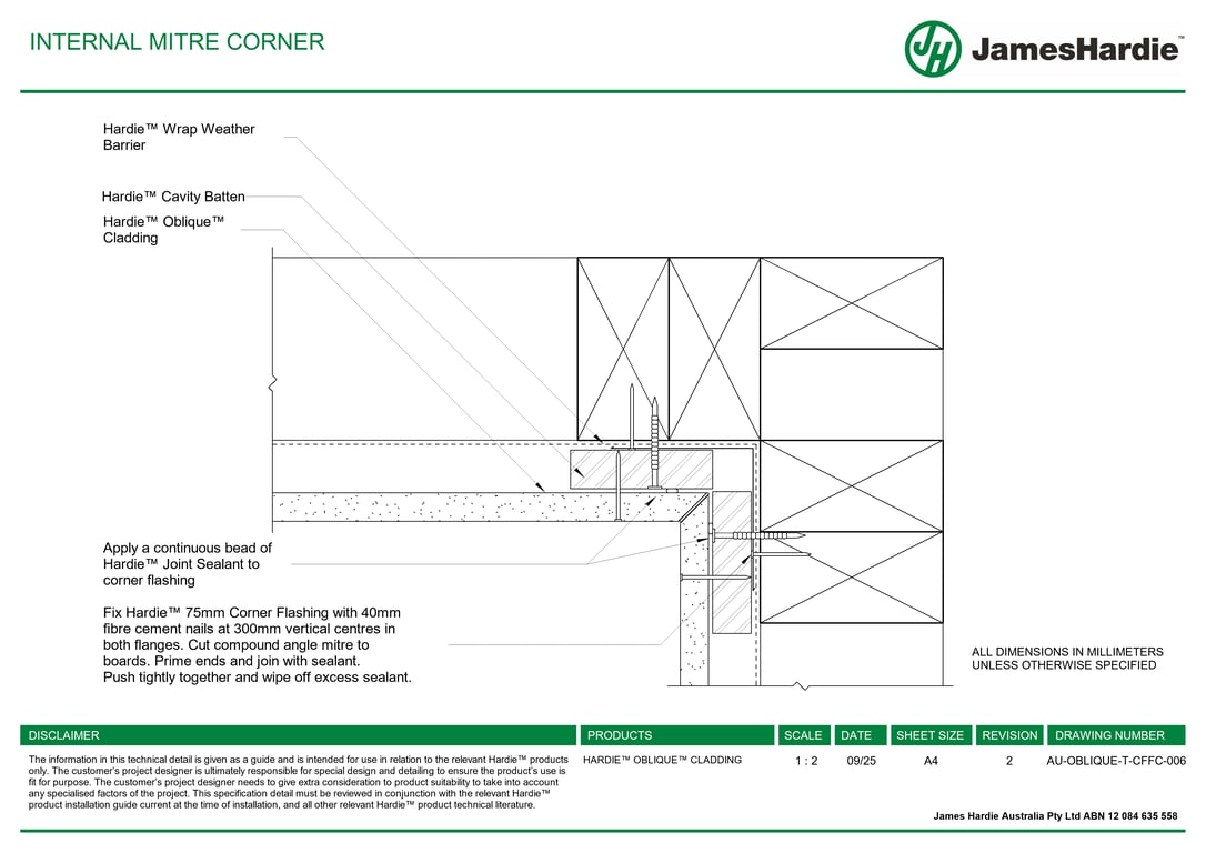 AU-OBLIQUE-T-CFFC-006 - INTERNAL MITRE CORNER