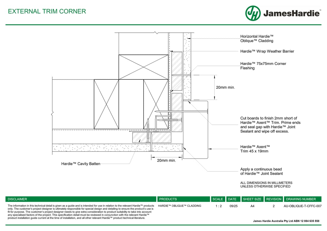 AU-OBLIQUE-T-CFFC-007 - EXTERNAL TRIM CORNER