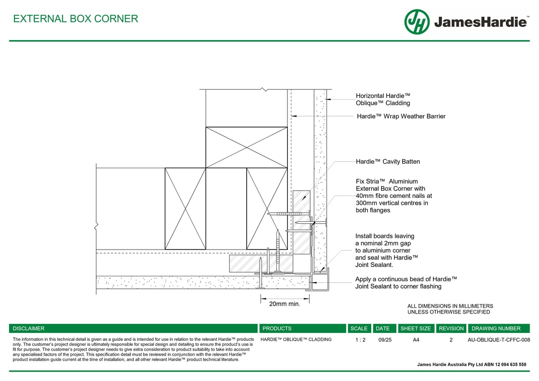 AU-OBLIQUE-T-CFFC-008 - EXTERNAL BOX CORNER