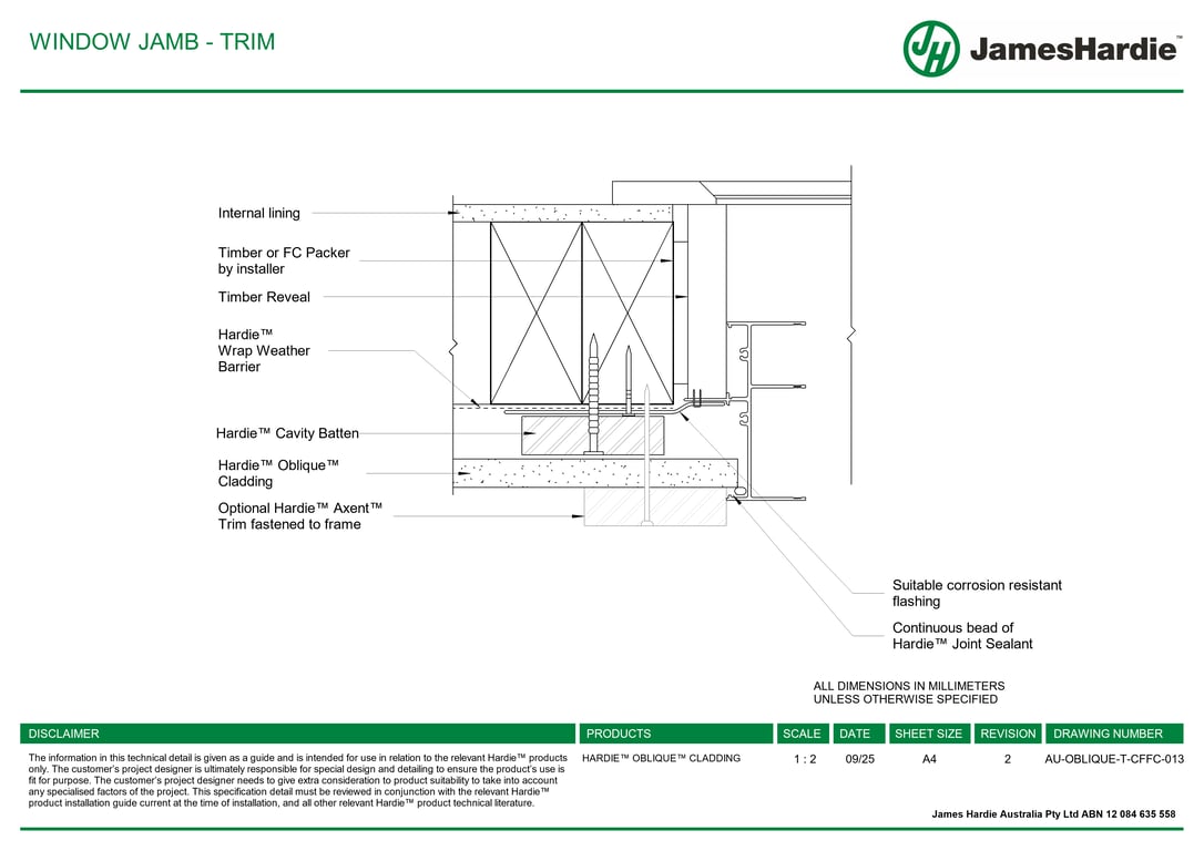 Navigate to AU-OBLIQUE-T-CFFC-013 - WINDOW JAMB - TRIM