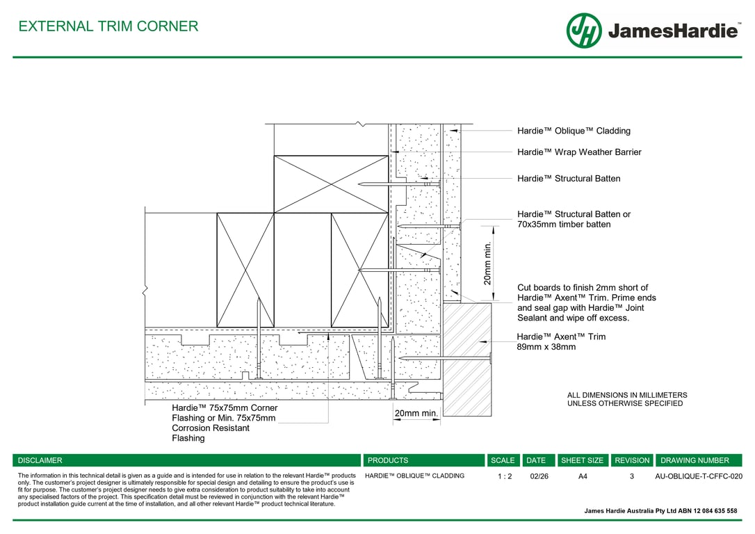Navigate to AU-OBLIQUE-T-CFFC-020 - EXTERNAL TRIM CORNER