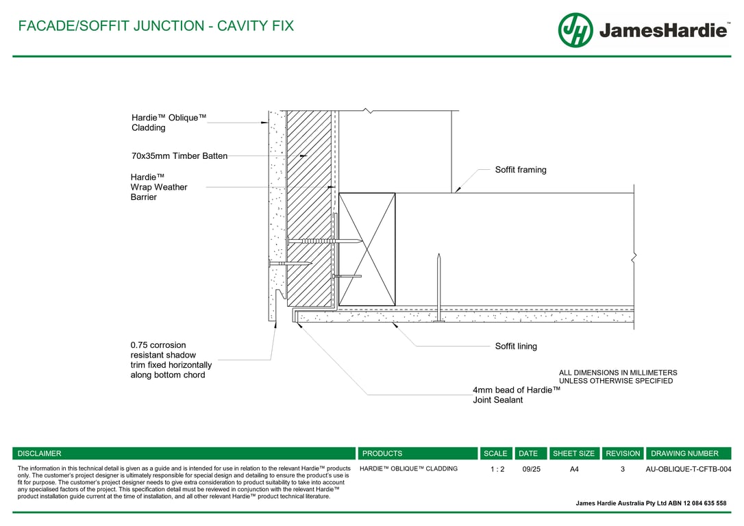 Navigate to AU-OBLIQUE-T-CFTB-004 - FACADE-SOFFIT JUNCTION - CAVITY FIX