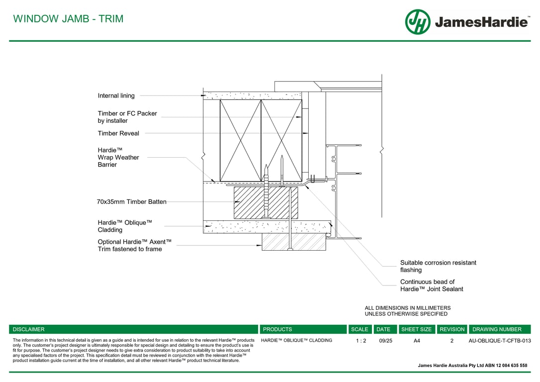 Navigate to AU-OBLIQUE-T-CFTB-013 - WINDOW JAMB - TRIM