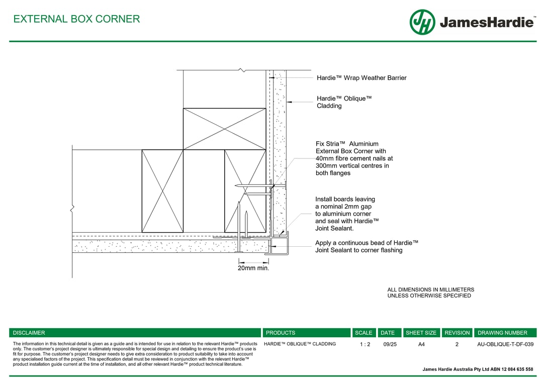Navigate to AU-OBLIQUE-T-DF-039 - EXTERNAL BOX CORNER