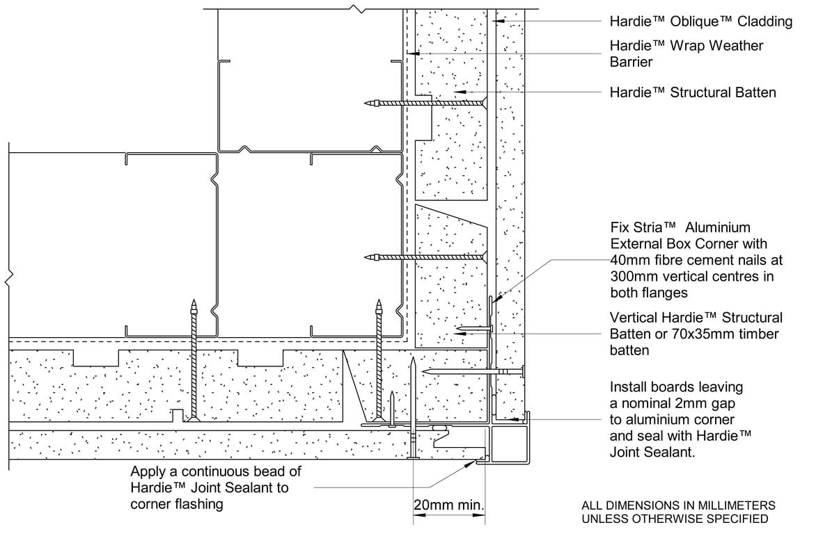 Navigate to OBLIQUE Steel CFFC External Box Corner With Castellated Batten