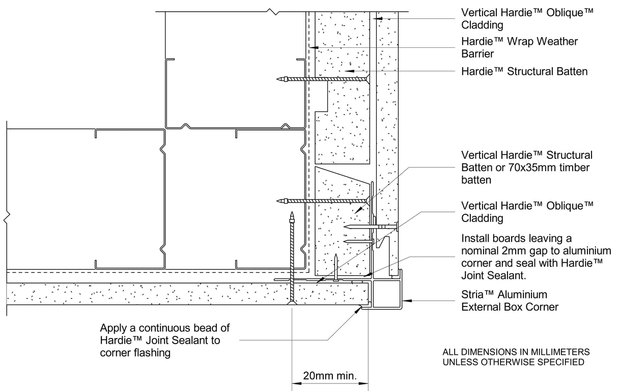 Navigate to OBLIQUE Steel CFFC External Corner Between Vertical And Horizontally Oriented Boards